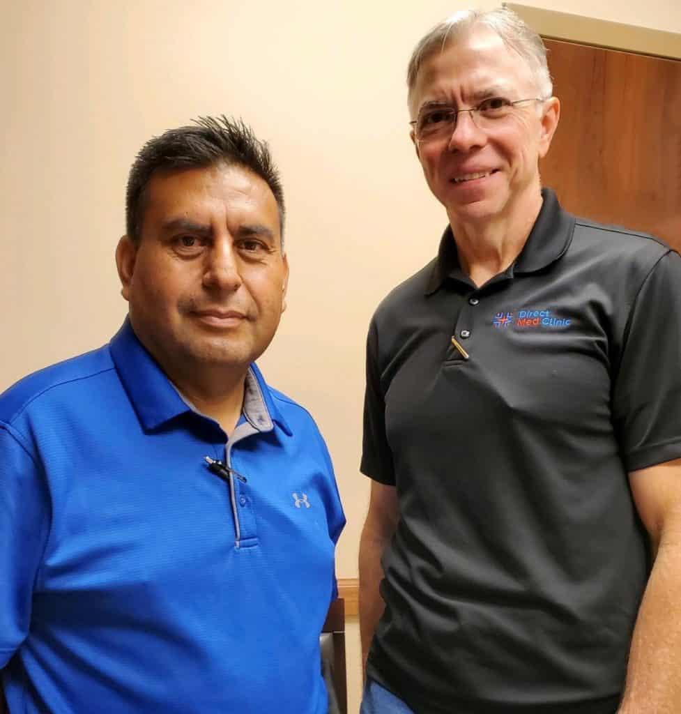 Pictured above is President of Cool Component, Ernesto Gomez and
Dr. Roger Moczygemba, MD of Direct Med Clinic