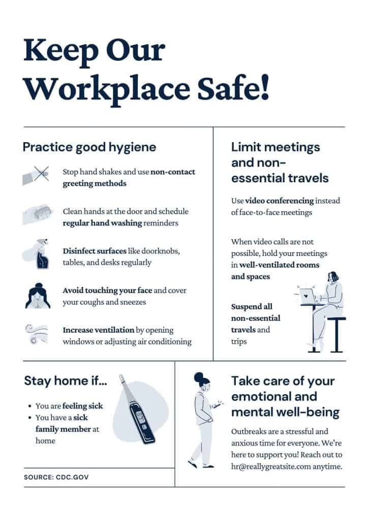 Keep our workplace safe cdc worksheet